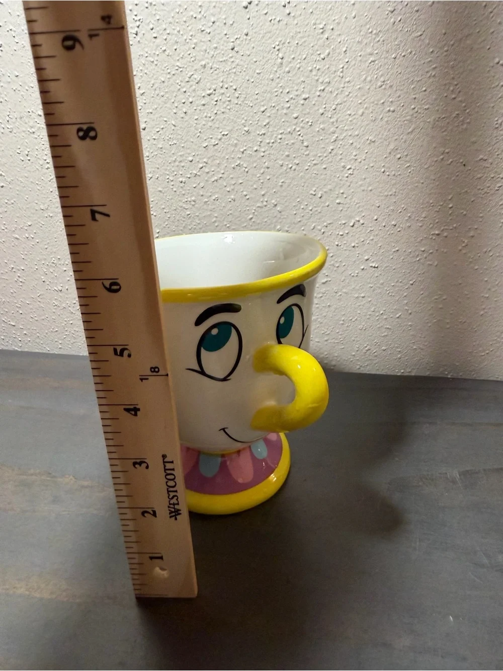 Disney Chip Ceramic Coffee Mug with Yellow Trim NWT